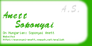 anett soponyai business card